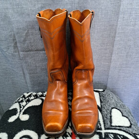 Men Vintage Brown Leather Landis Western Campus Boots main image 8